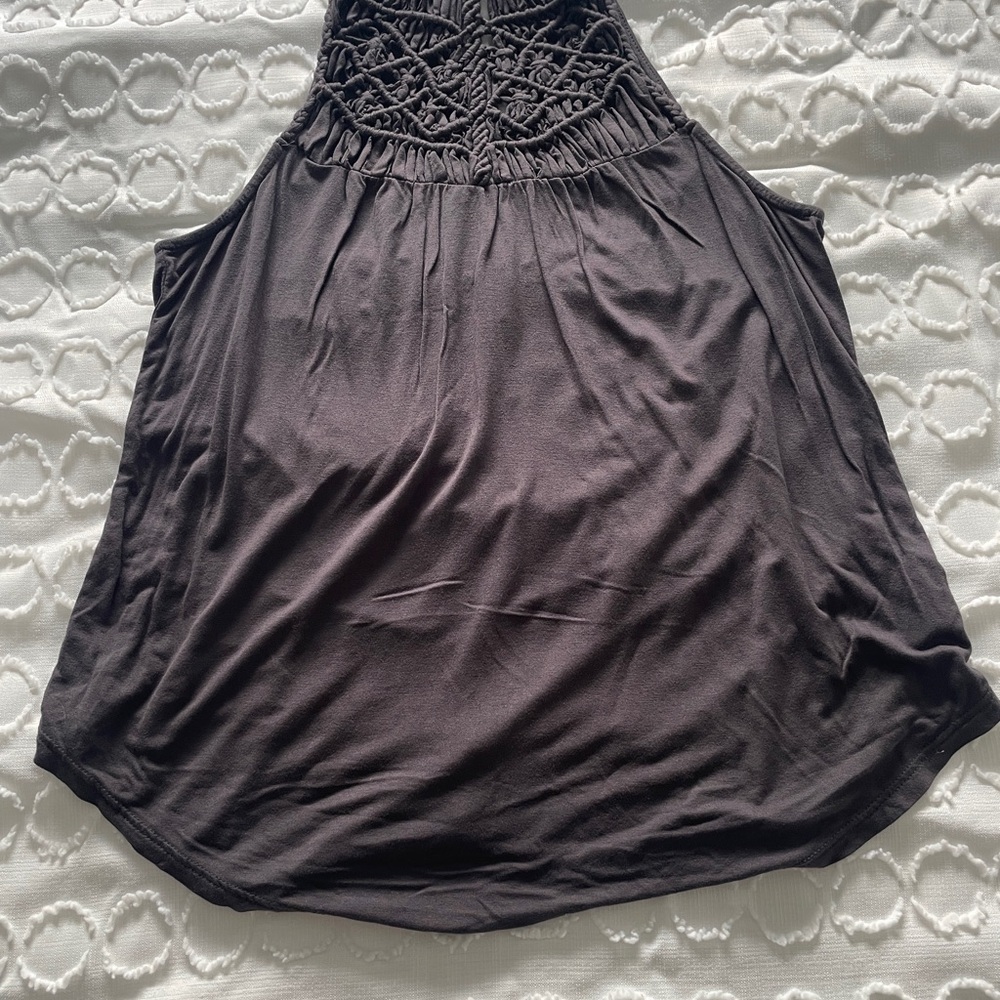 American Eagle Outfitters Black Crochet Tank Top